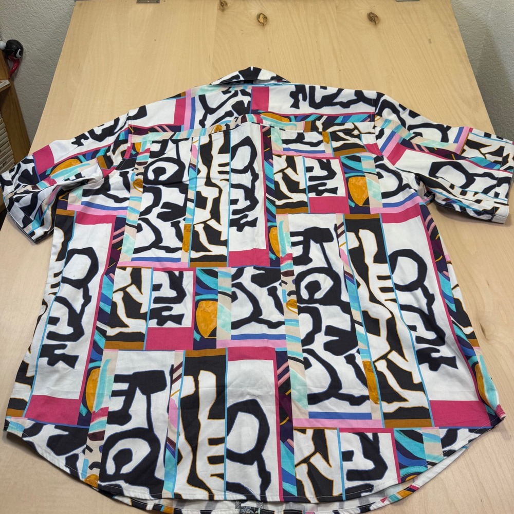Robert Graham Far Out 2XLT Mens Geometric Abstract Short‎ Sleeve Button Up Shirt - Picture 5 of 6